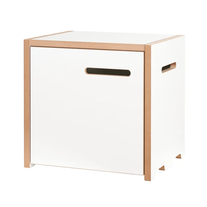 halbstark Regalsystem Grundmodul mit Tür links von Tojo in weiss