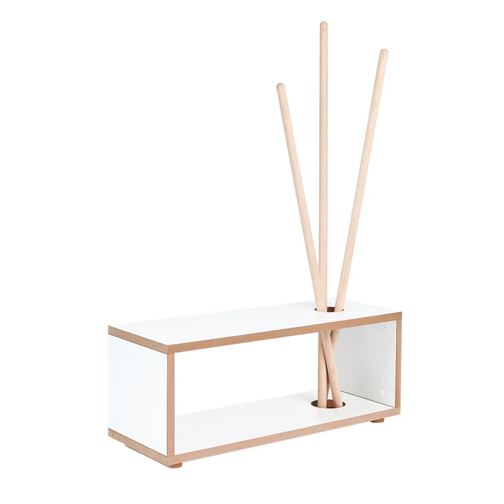 ordnung Kinder Garderobe und Bank von Tojo in weiss / Buche