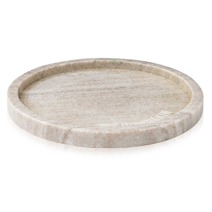 Das runde Marmor Tablett von Humdakin, Ø 22 cm, braun