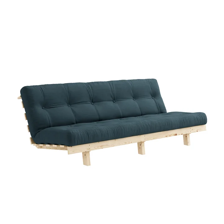 Lean Schlafsofa von Karup Design in Kiefer natur / petrolblau