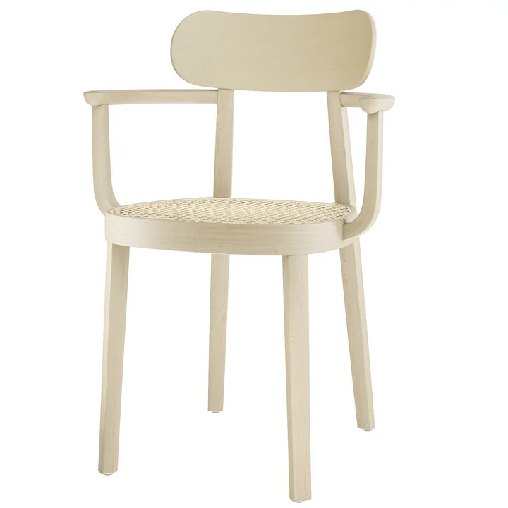  118 F Armlehnstuhl Rohrgeflecht von Thonet in natur