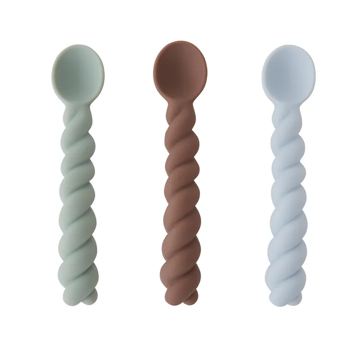 Mellow Kinderbesteck Löffel von OYOY in blau / taupe / minze (3er-Set)