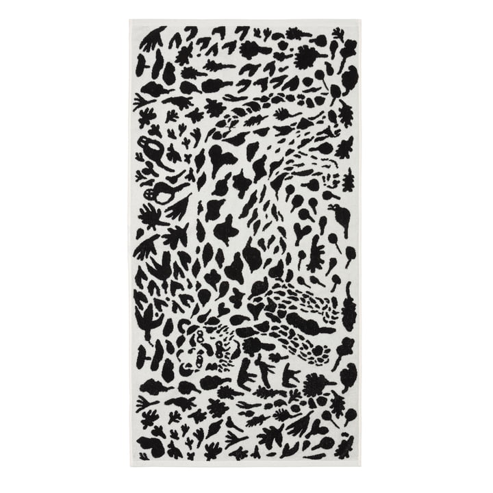 Oiva Toikka Badetuch 70 x 140 cm von Iittala in Cheetah schwarz / weiss