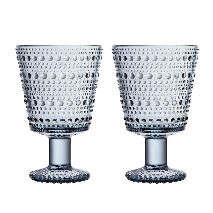 Kastehelmi Trinkglas mit Fuss 26 cl von Iittala in der recycled Edition (2er-Set)