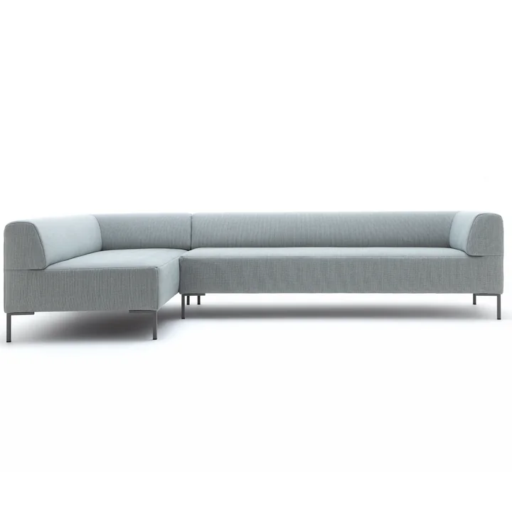 185 Sofaecke links von freistil in Winkelfuss Grau / Bezug pastellblau (6540)