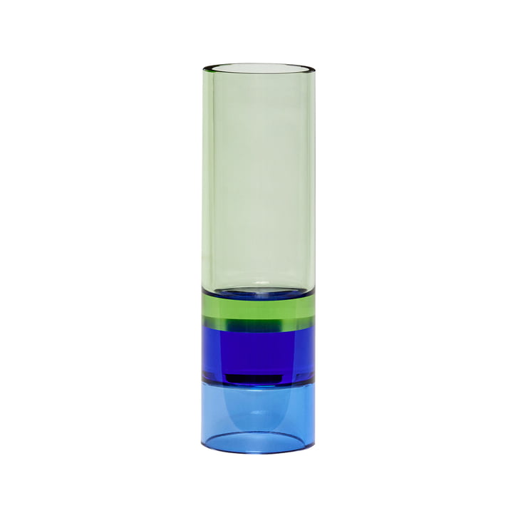 Kristall Teelichthalter / Vase, grün / blau von Hübsch Interior