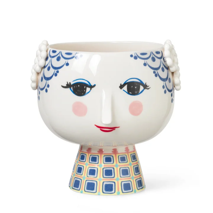  Eva Übertopf mit Fuss Ø 21 cm, blau von Bjørn Wiinblad