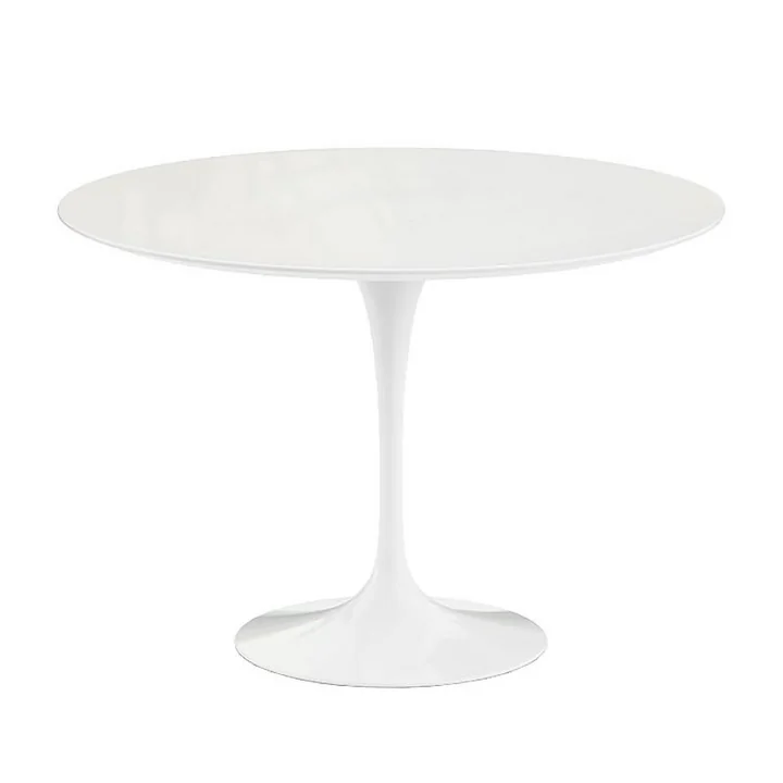 Knoll - Saarinen Outdoor Tisch, Ø 107 cm, weiss