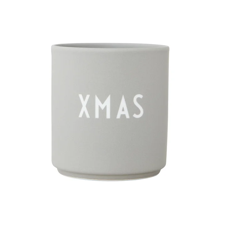 AJ Favourite Porzellan Becher von Design Letters in X-Mas / cool gray