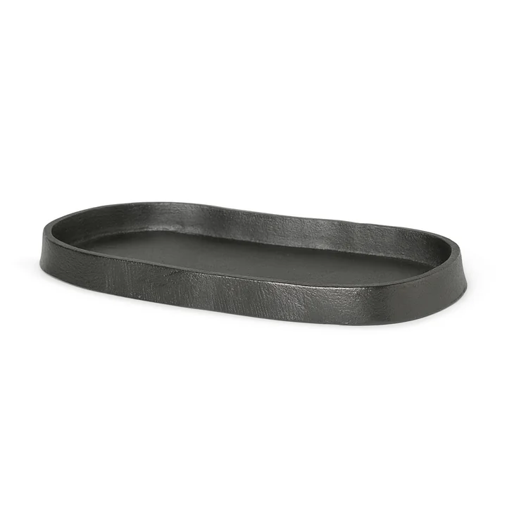 Yama Ablage oval von Ferm Living in der Farbe schwarz