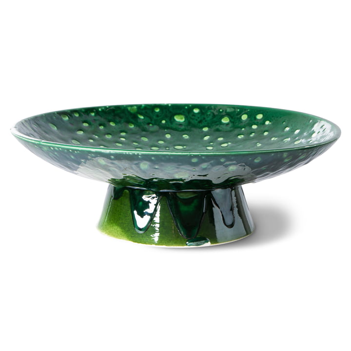 Emeralds Schale mit Fuss von HKliving in der Farbe dripping green