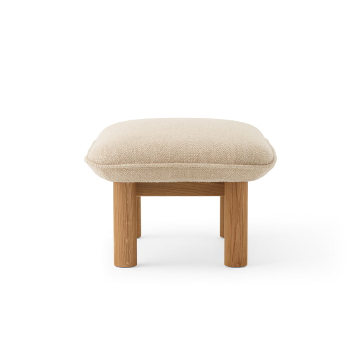 Brasilia Ottoman, Eiche natur / Bouclé beige von Audo