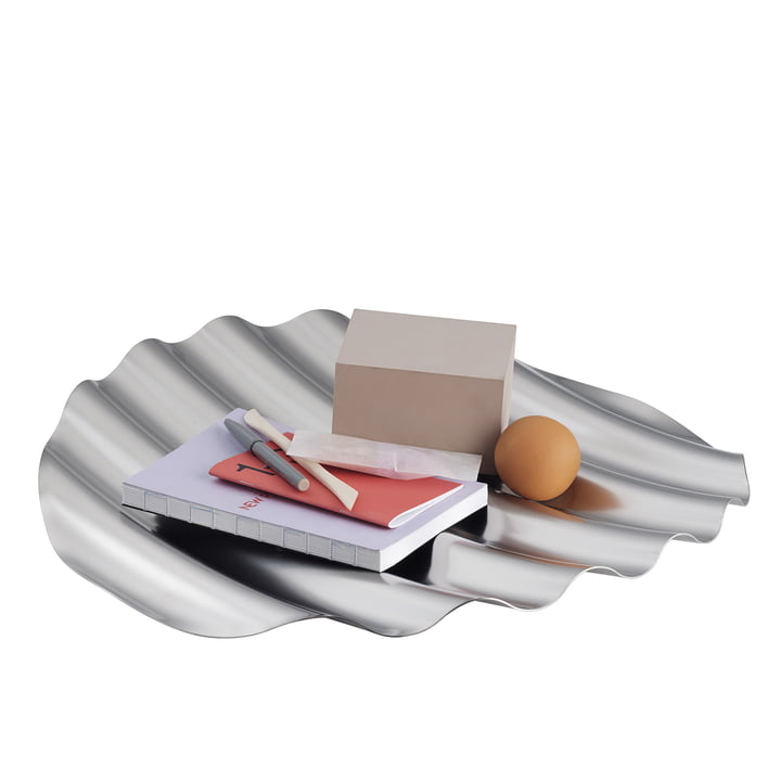 Wave Tablett von Muuto in Edelstahl