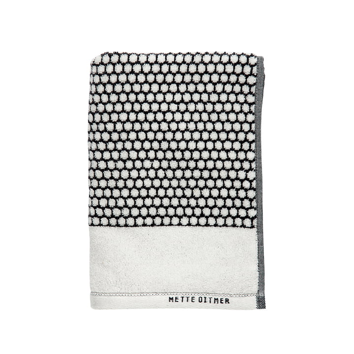 Grid Handtuch 50 x 100 cm von Mette Ditmer in schwarz / off-white