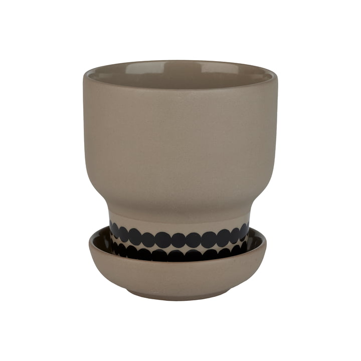 Oiva Blumentopf Ø 9,5 cm von Marimekko in terra / schwarz