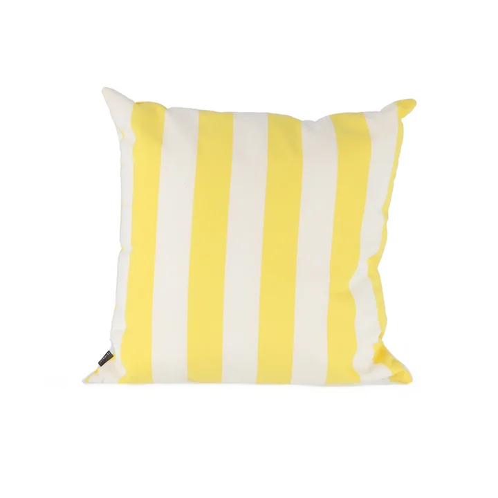 Somnia Outdoor Kissen, 48 x 48 cm von Jan Kurtz in Streifen weiss / gelb