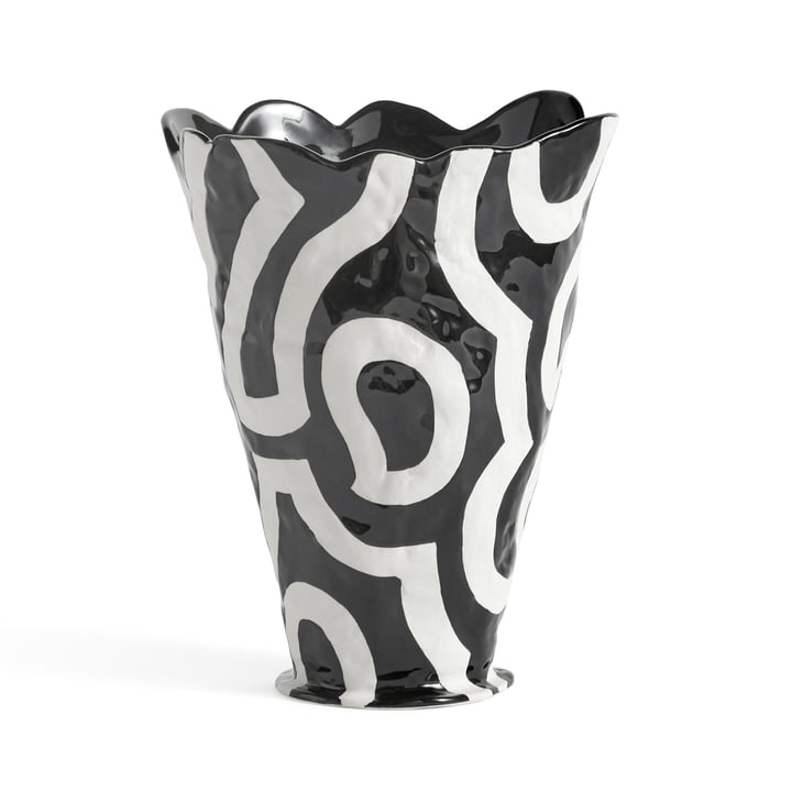 Jessica Hans Shadow Vase in den Farben schwarz / weiss