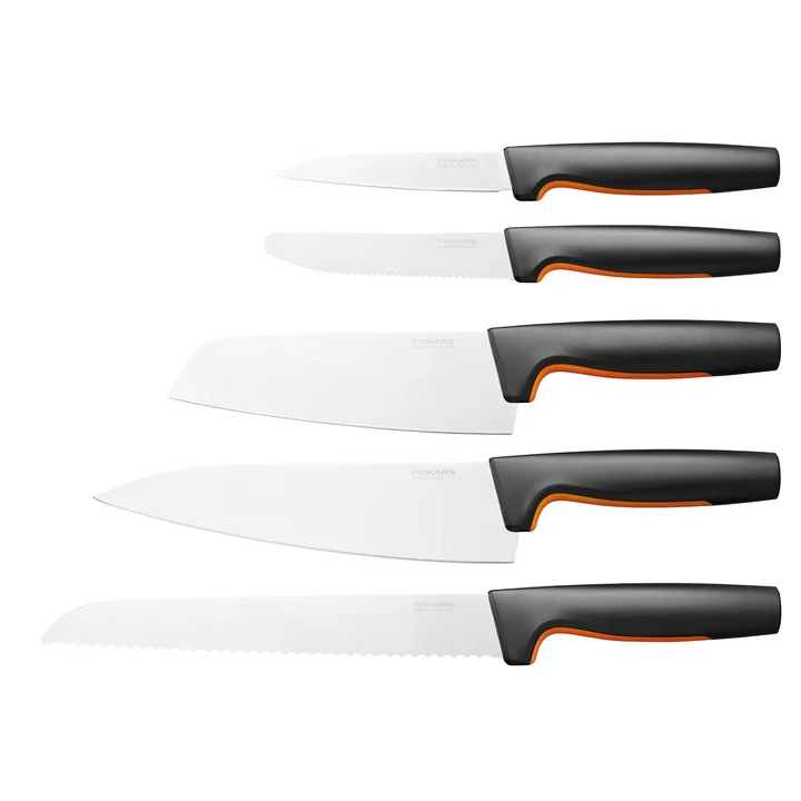 Functional Form Starter Messer-Set von Fiskars in schwarz (5-tlg.)