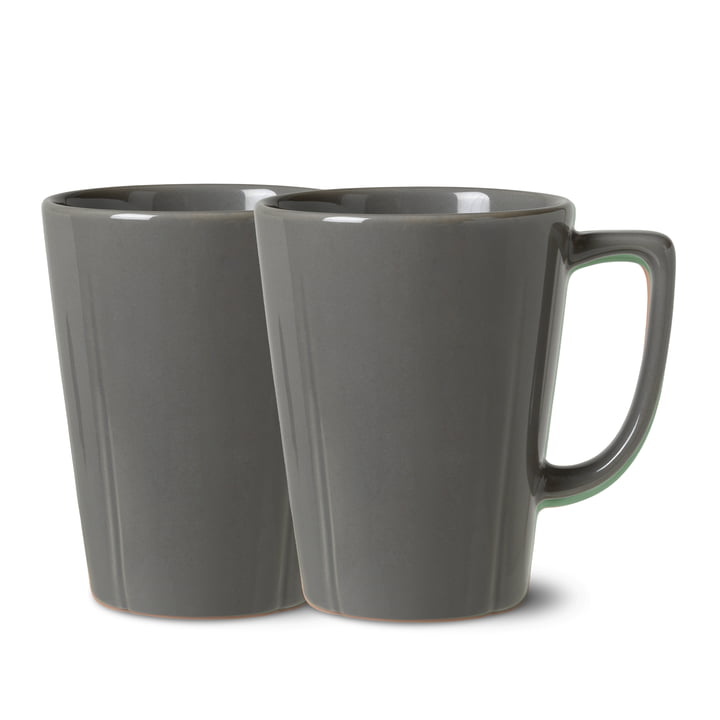 Grand Cru Porzellan Becher mit Henkel von Rosendahl in der Farbe ash grey