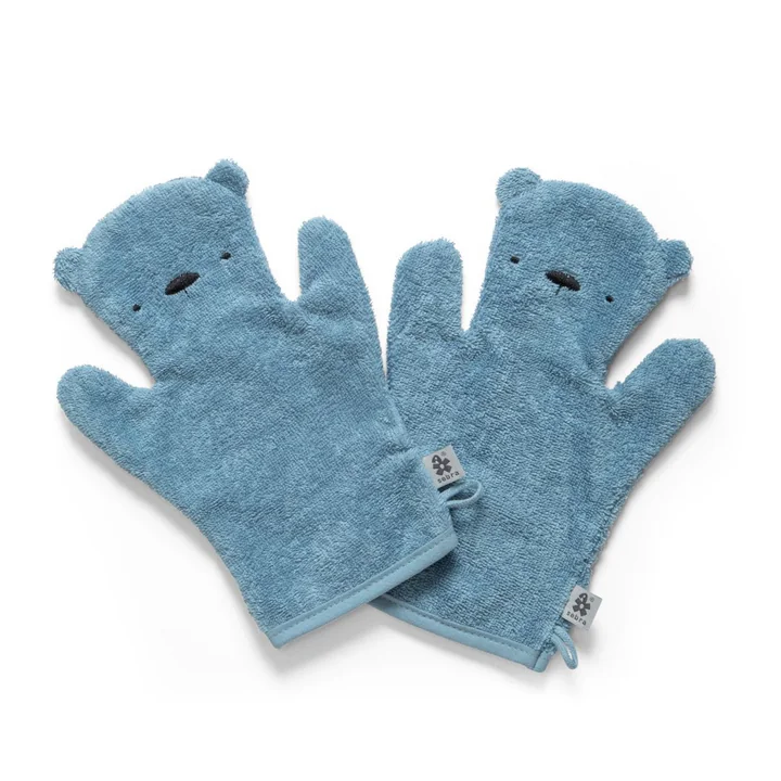 Frottee-Badhandschuh Milo von Sebra in der Farbe powder blue