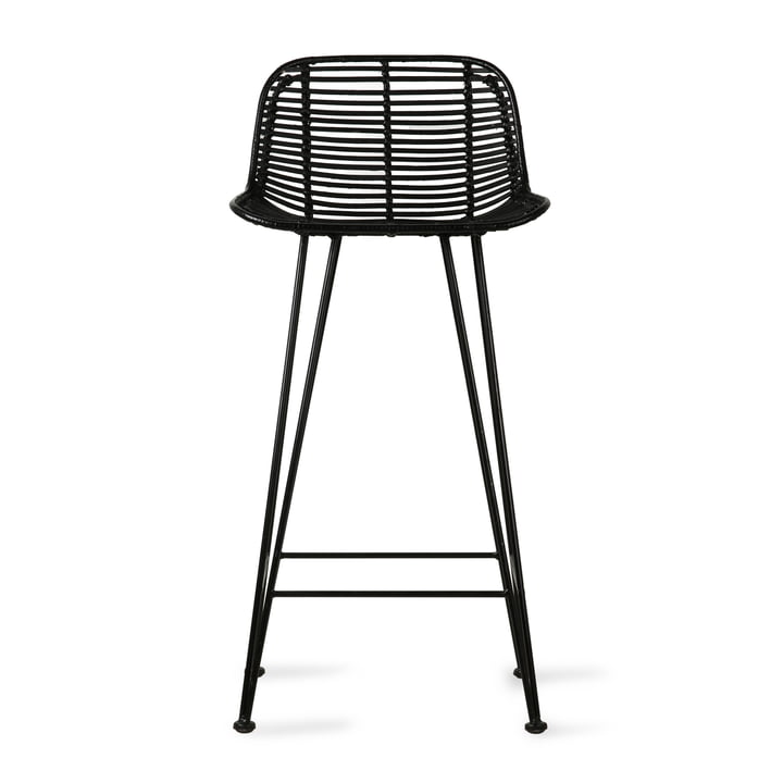 Rattan Barstuhl von HKliving in der Farbe schwarz