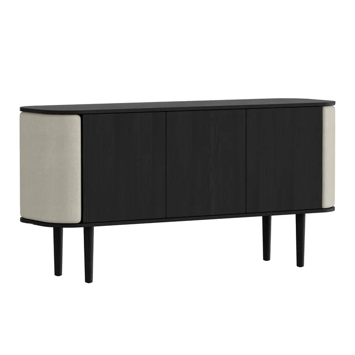 Treasures Sideboard mit 3 Türen von Umage in der Ausführung Eiche schwarz / white sands