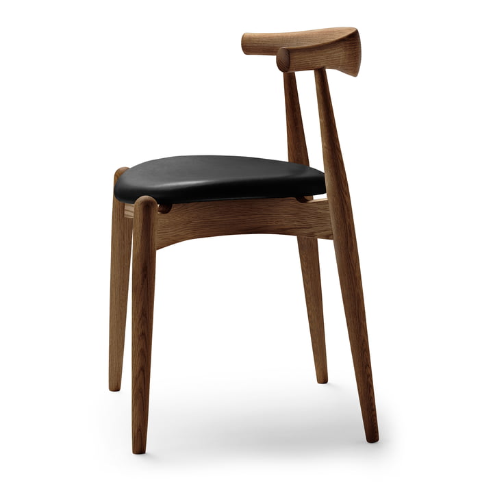 CH20 Elbow Chair von Carl Hansen in der Ausführung Eiche geräuchert / Leder schwarz (Thor 301)