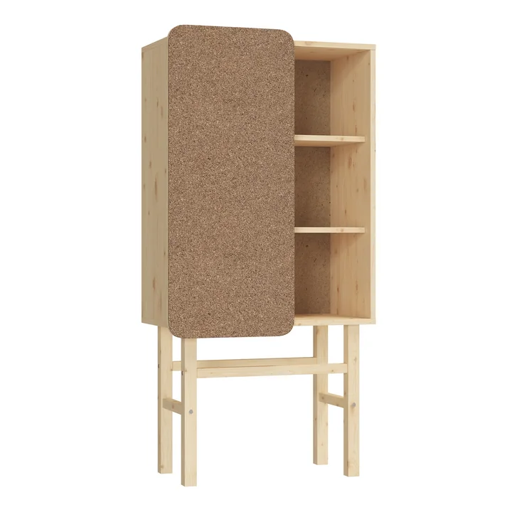 Slide Schrank, mit Pinnwand, Kiefer klar lackiert von Karup Design