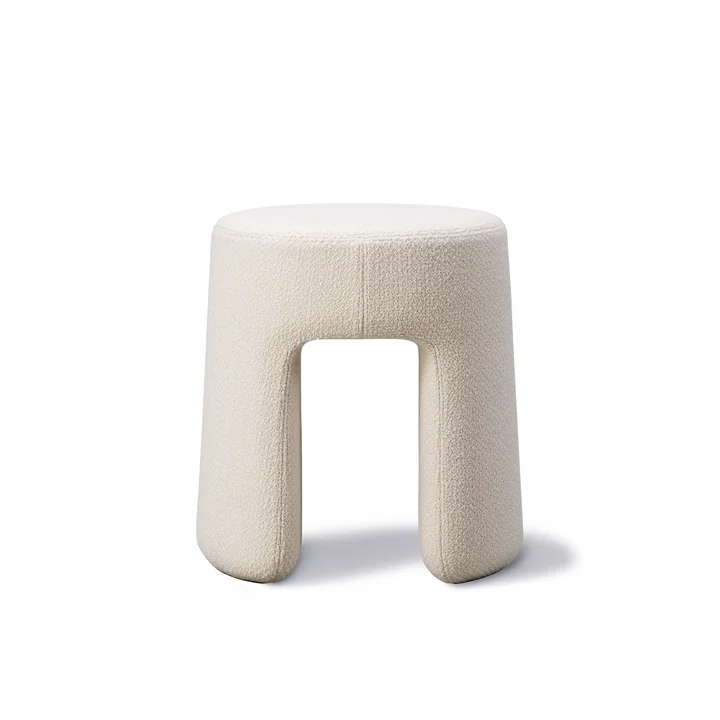 Sequoia Pouf Ø 40 cm, weiss (Bouclé) von Fredericia