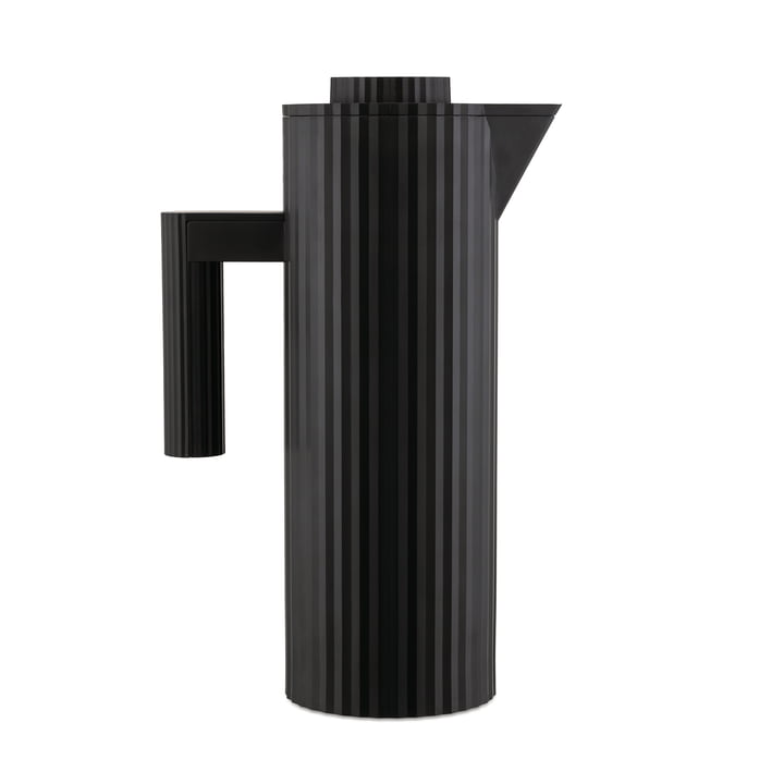 Plissé Isolierkanne von Alessi in der Farbe schwarz
