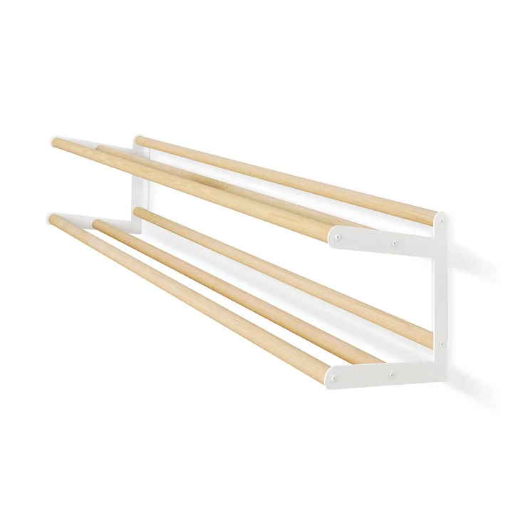 Schuhregal Stixx Wall, weiss / Esche von vonbox