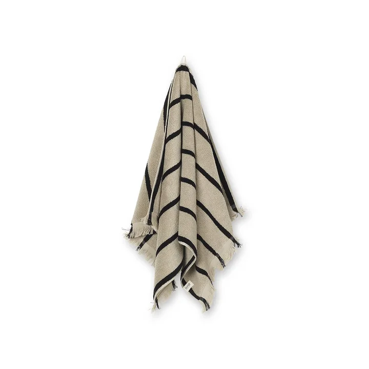 Alee Badetuch, 50 x 100 cm, sand / black von Ferm Living