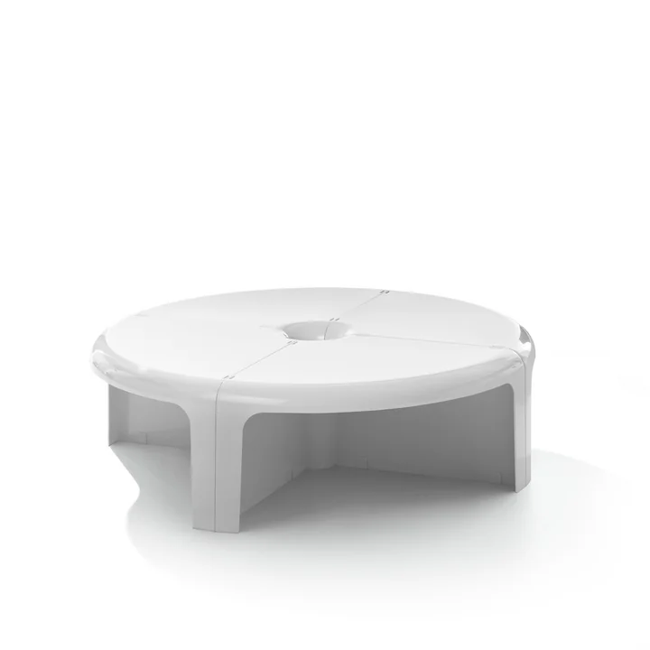 4/4 Coffeetable, 30 x Ø 100 cm, weiss von B-Line