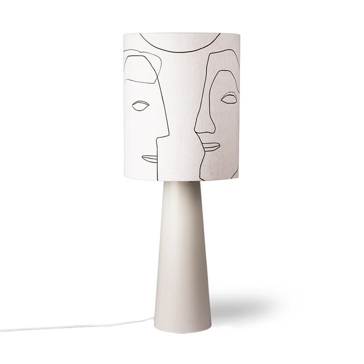Cone Tischleuchtenfuss, L, matt light grey + Printed Faces Lampenschirm, L von HKliving