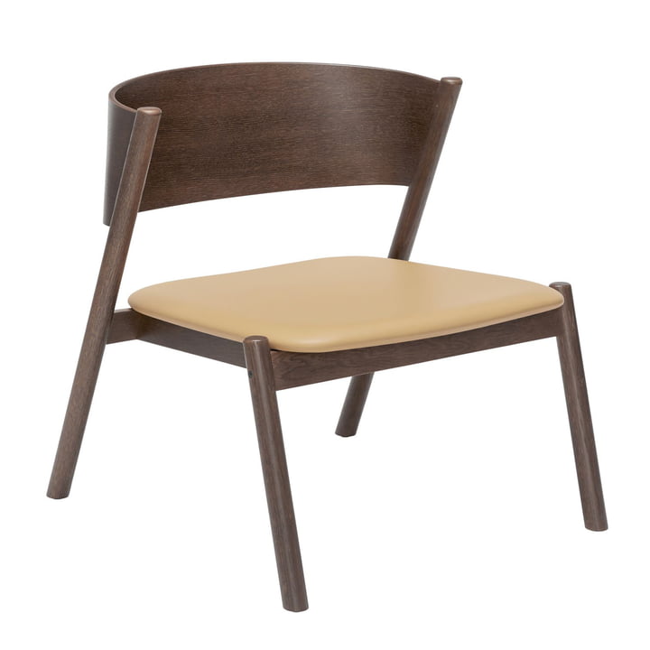 Oblique Lounge Stuhl, Eiche dunkel / natur von Hübsch Interior