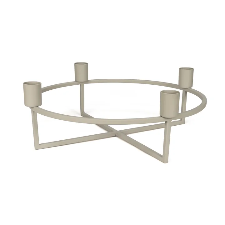 4Flames Kerzenständer, rund / hellbeige von HANA 