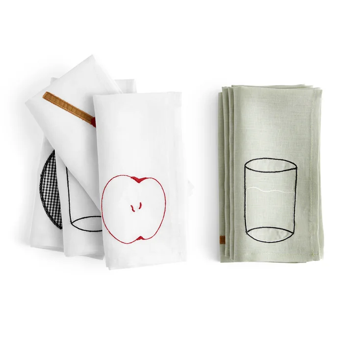 Sobremesa Serviette, grün und weiss von HAY