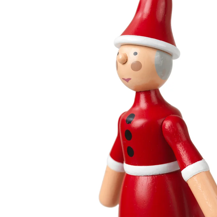 Weihnachtsfrau Holz-Ornamente von Kay Bojesen in der Ausführung rot / weiss