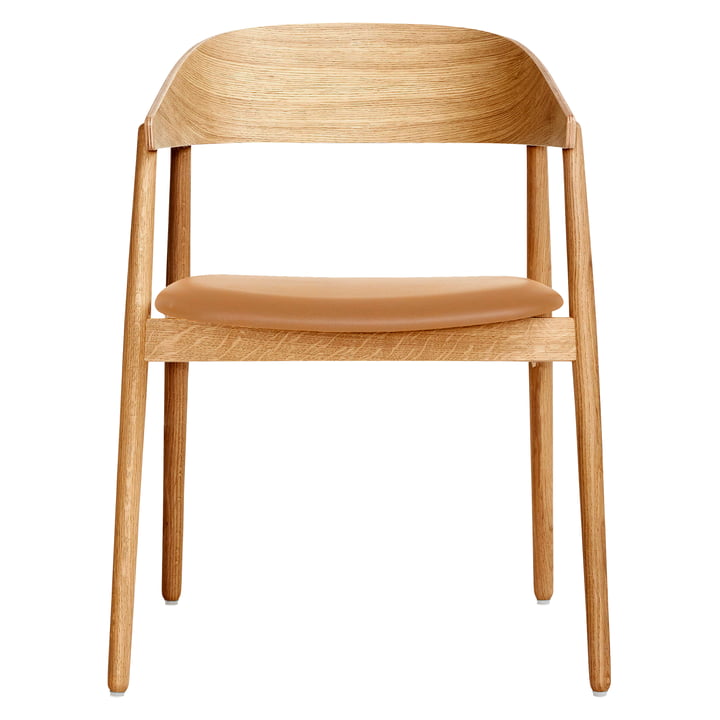 AC2 Stuhl von Andersen Furniture in der Ausführung Eiche matt lackiert / Leder cognac