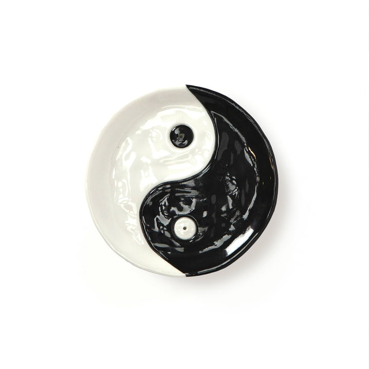 Yin Yang Räucherstäbchenhalter von Doiy in der Ausführung schwarz / weiss