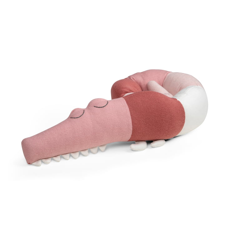 Sleepy Croc Mini-Kissen von Sebra in der Ausführung blossom pink