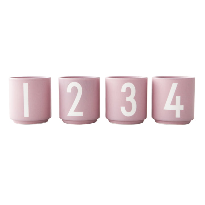 Porzellan Mini-Becher, lavendel (4er-Set) von Design Letters