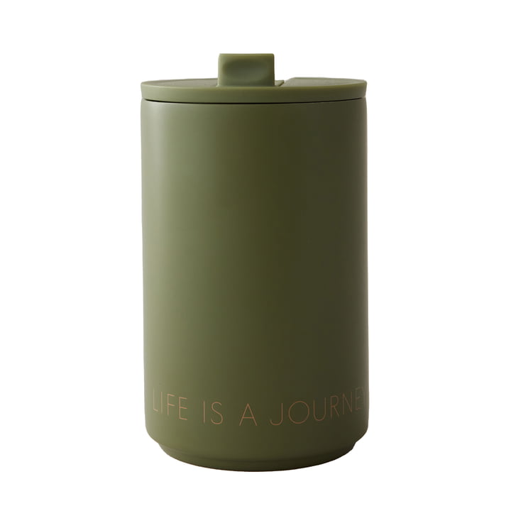 Thermo Cup 0.35 l, Life Is A Journey Take Me Along / moosgrün von Design Letters