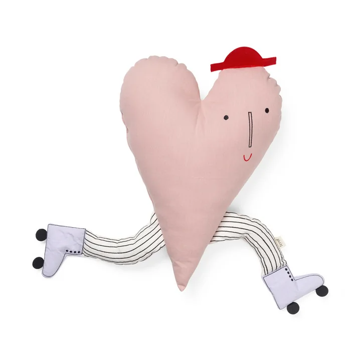 Ferm Living - Heart Kissen, dark rose