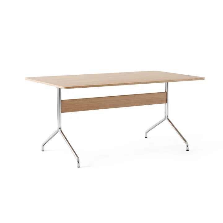 Pavilion Dining Esstisch AV18, 160 x 90 cm, Eiche klar lackiert / Gestell chrom von &Tradition
