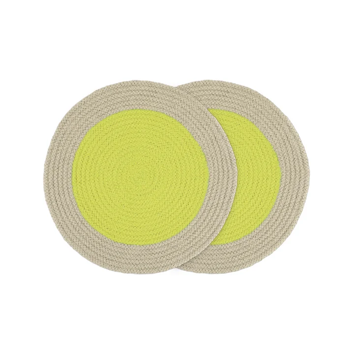Baumwoll-Tischsets von Remember in der Ausführung lime