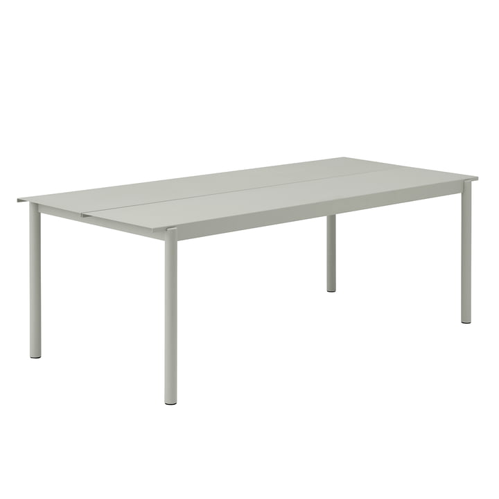 Linear Stahltisch Outdoor, 90 x 220 cm, grau von Muuto