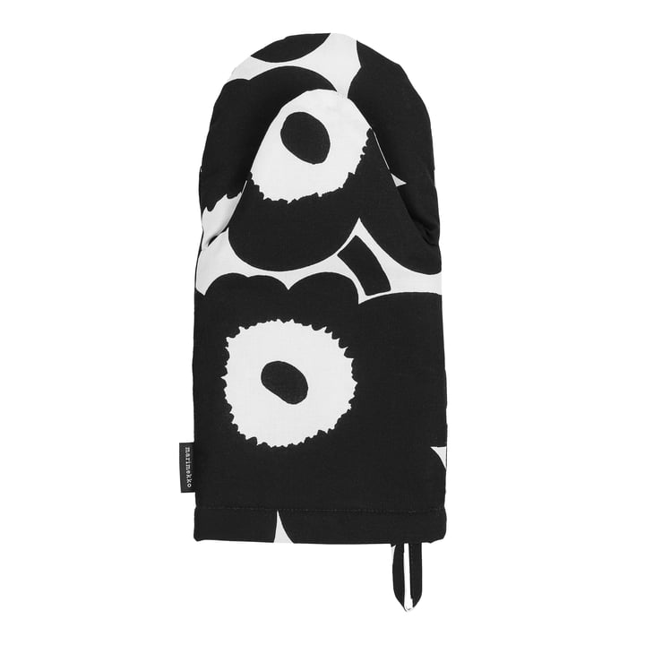 Pieni Unikko Ofenhandschuh, schwarz / weiss von Marimekko