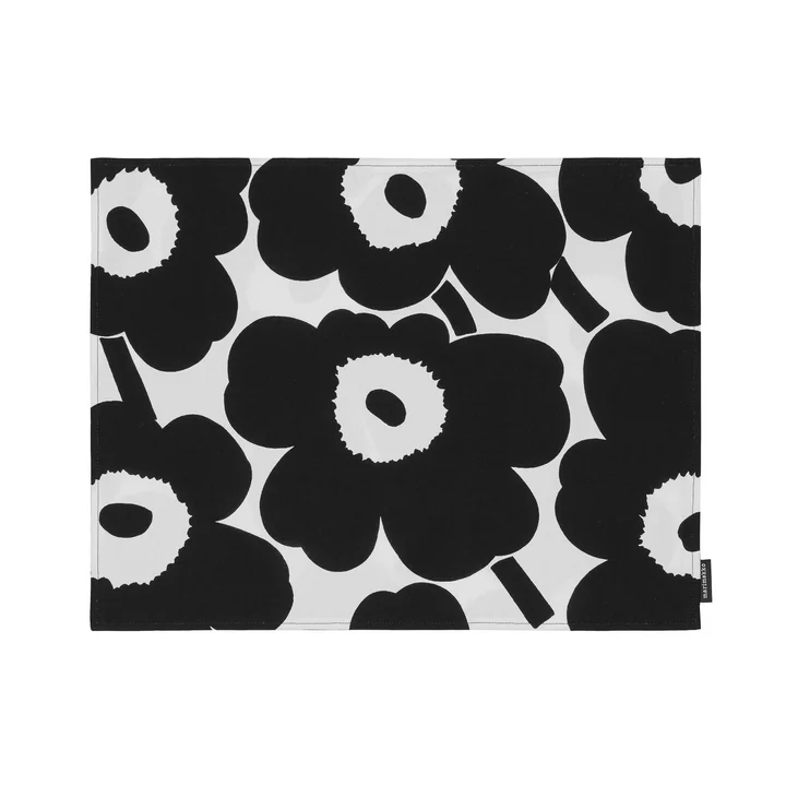 Marimekko - Pieni Unikko Tischset, 31 x 42 cm, schwarz / weiss
