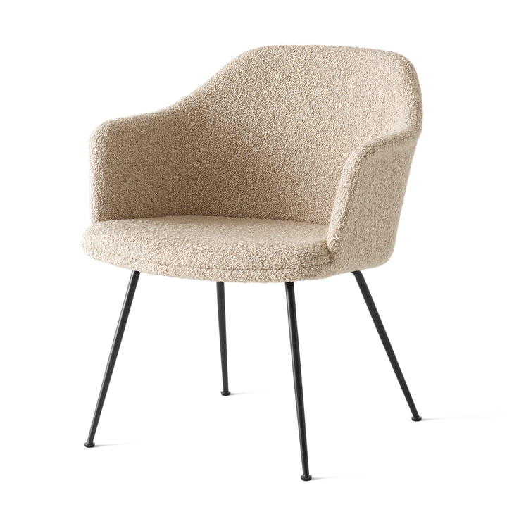Rely HW104 Lounge Stuhl, Gestell schwarz / Karakorum 003 von &Tradition